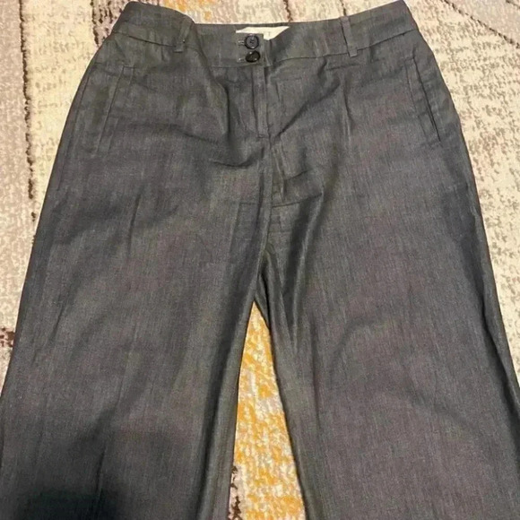 Ann Taylor Loft Julie Chambray Flared Casual Trouser Pants - Picture 3 of 9